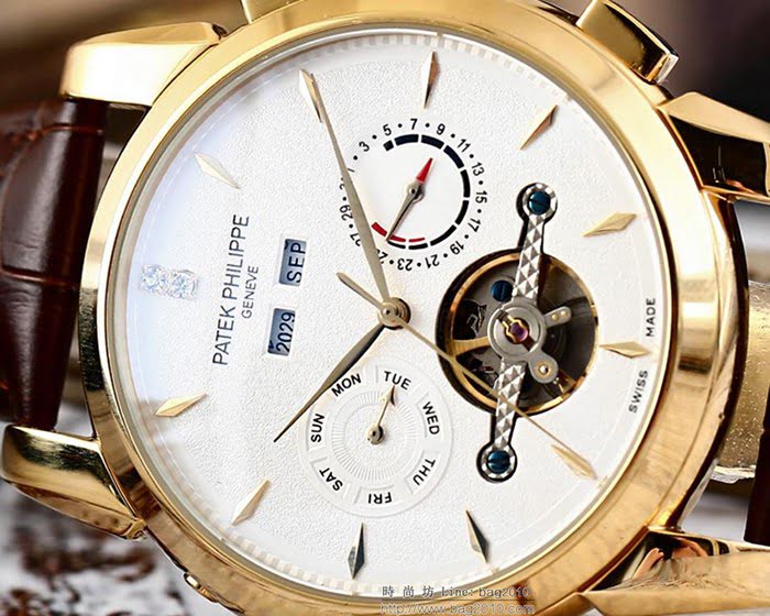 百達翡麗PATEK PHILPPE 全自動機械機芯 316精鋼表殼 進口小牛皮錶帶 男士腕表  wssb3779